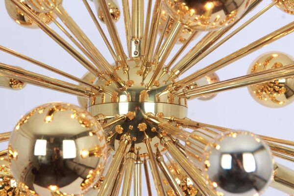Lustre Sputnik espace en laiton de l'âge spatial par Cosack, Allemagne, années 1970