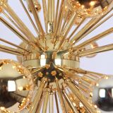 Large brass Sputnik space chandelier from the Space Age by Cosack, Germany, 1970s.