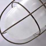 Industrial cage lamp light beige