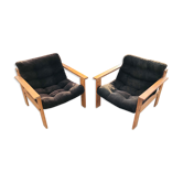 Pair of vintage Scandinavian velvet pine heaters