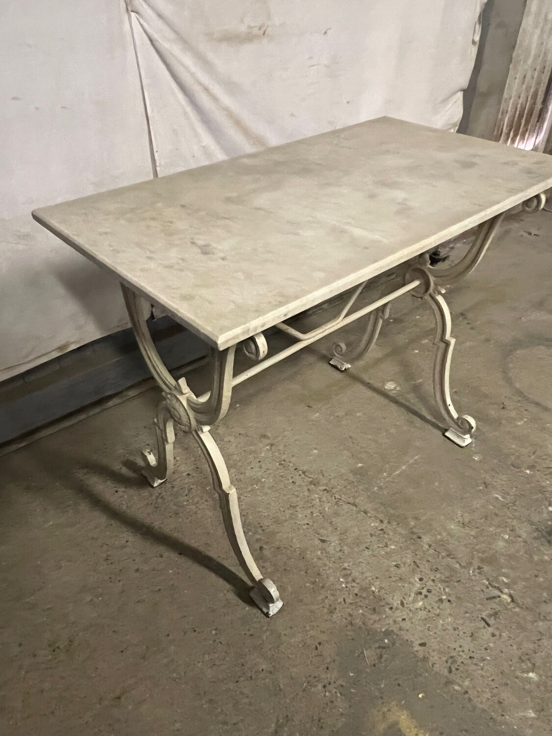 White marble bistro table
