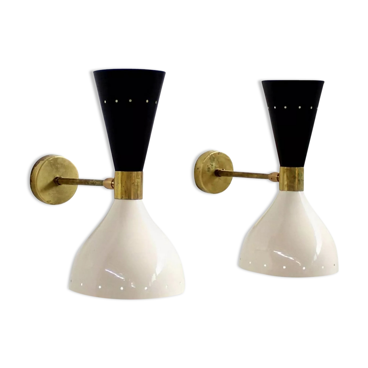 Pair wall lamps moonlight white&black