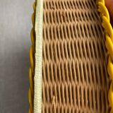 Scoubidou and rattan basket