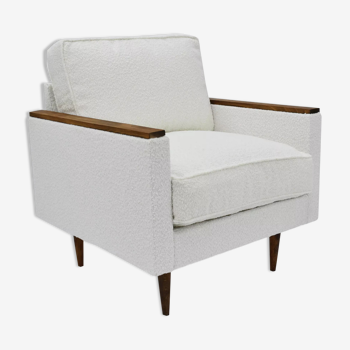 Fauteuil original des années 70 ZWP-08 bouclé blanc