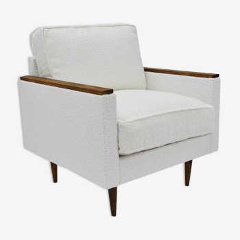 Original 70's armchair ZWP-08, fully restored, Bouclé, white