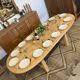 Extendable farmhouse table in solid oak