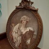 Old oval wood frame