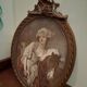Cadre ancien bois ovale