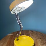 Vintage folding lamp (GEI brand), yellow colour, 70s table lamp