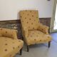 Pair of light mustard yellow English armchairs