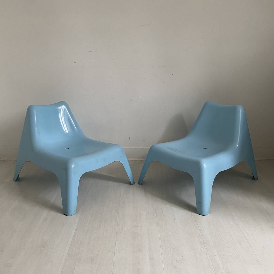 Pair of outdoor armchairs for children, Bunso model, by Ikea Design Thomas Sandell