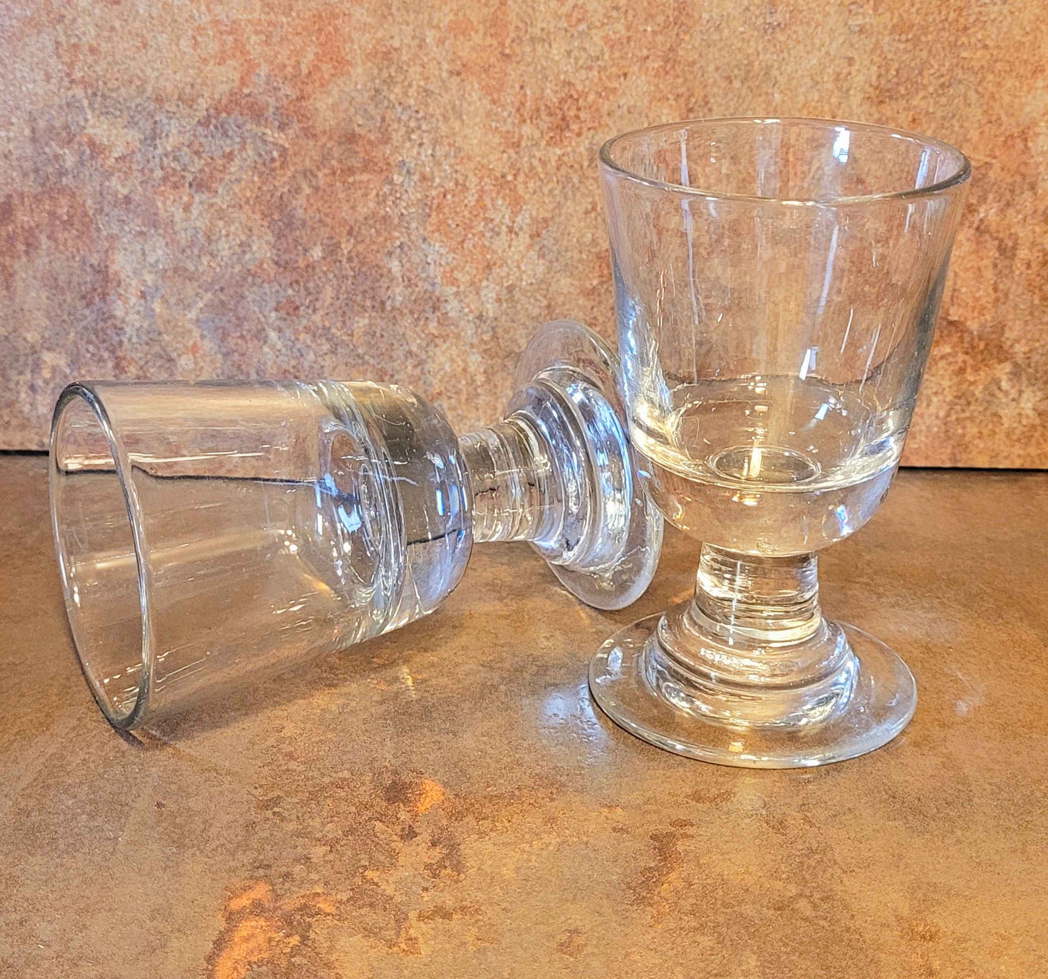 Old vintage blown bistro glasses
