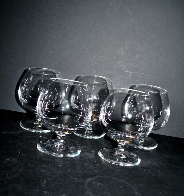 V&B Villeroy Boch lot de 5 verres ballon cognac brandy en cristal