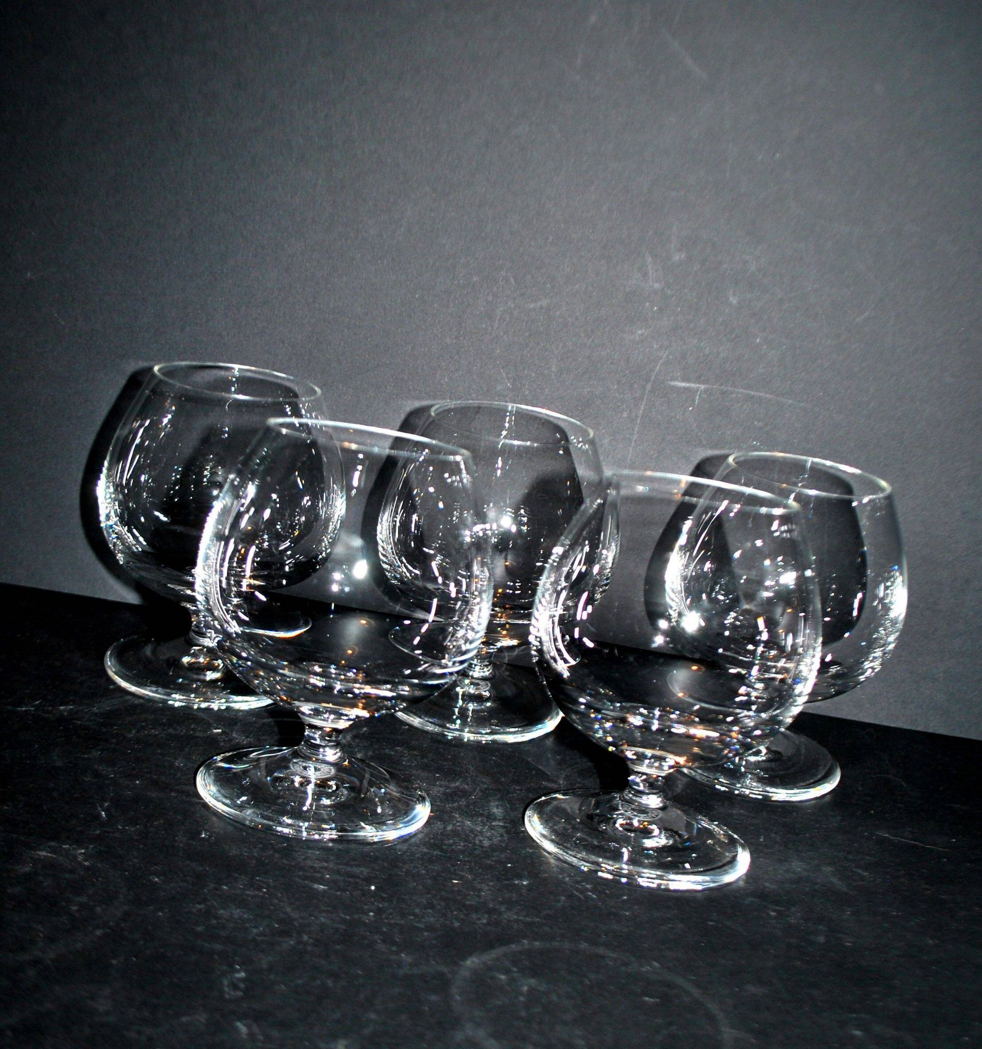 V&B Villeroy & Boch set of 5 crystal balloon glasses for cognac and brandy