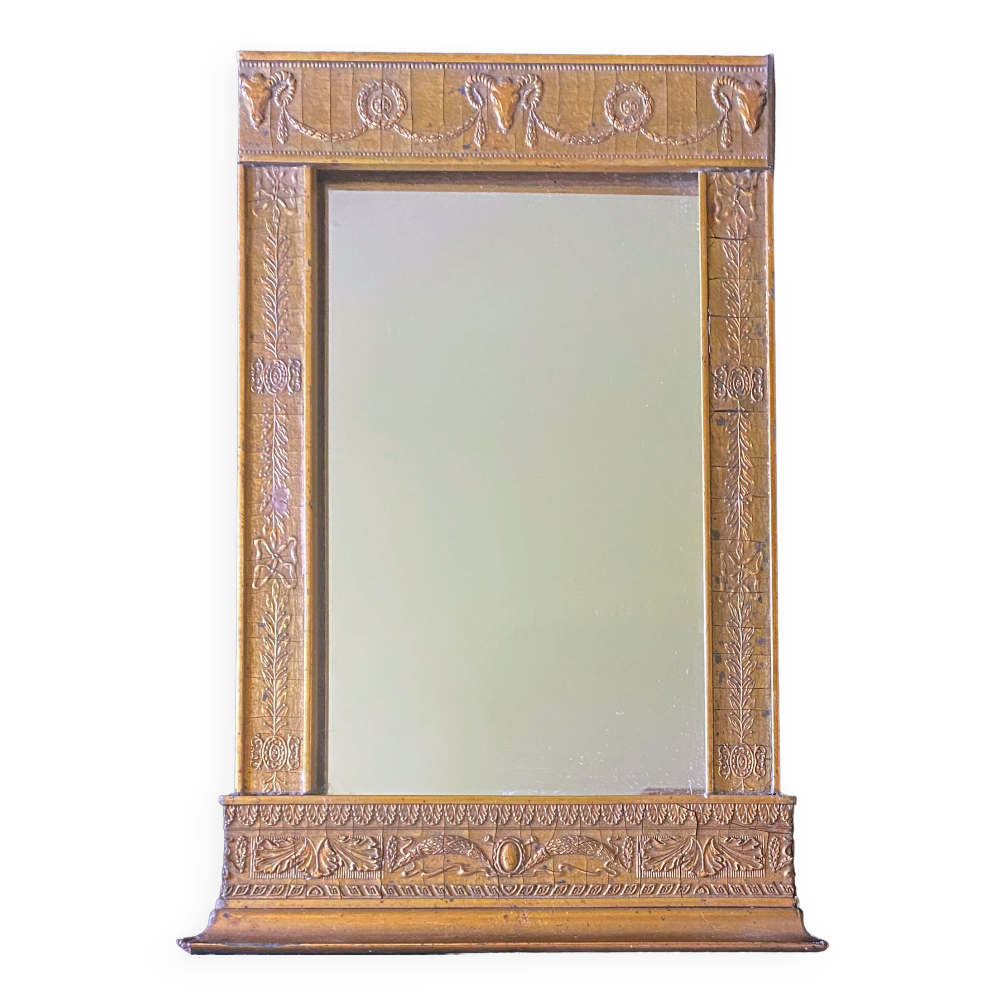 Framed mirror "friezes and ram's head" neoclassical