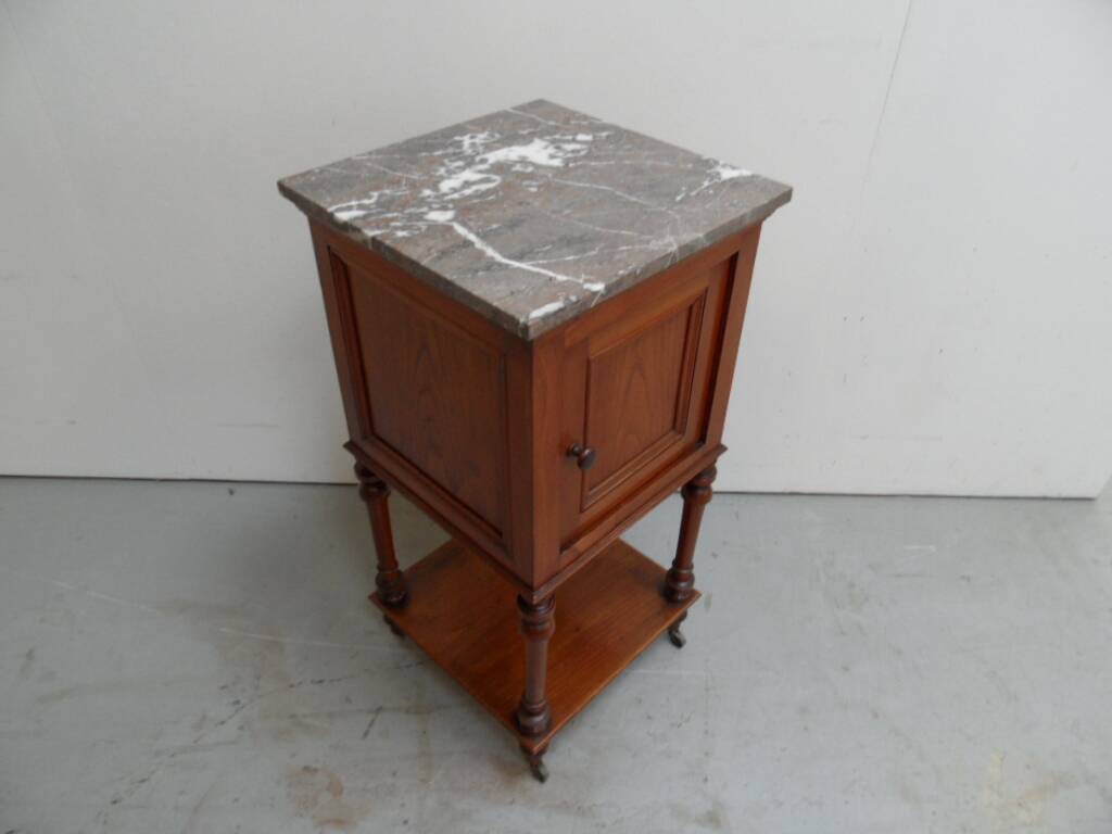 Antique nightstand with marble top