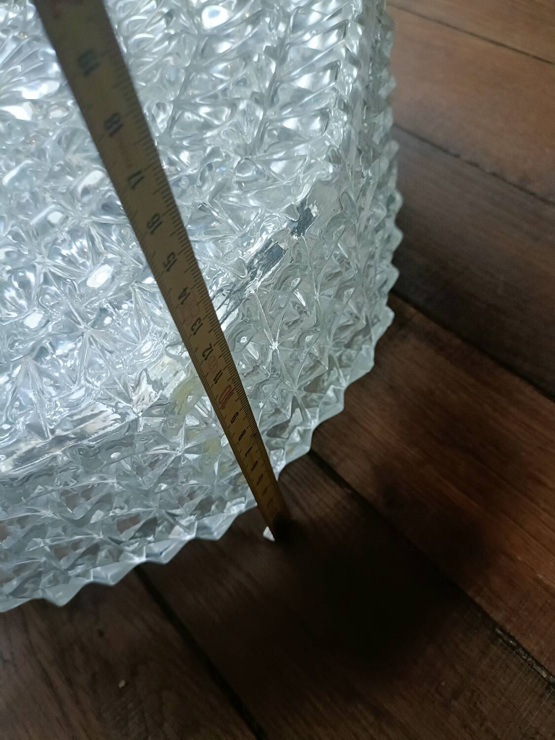 70s molded glass ceiling light