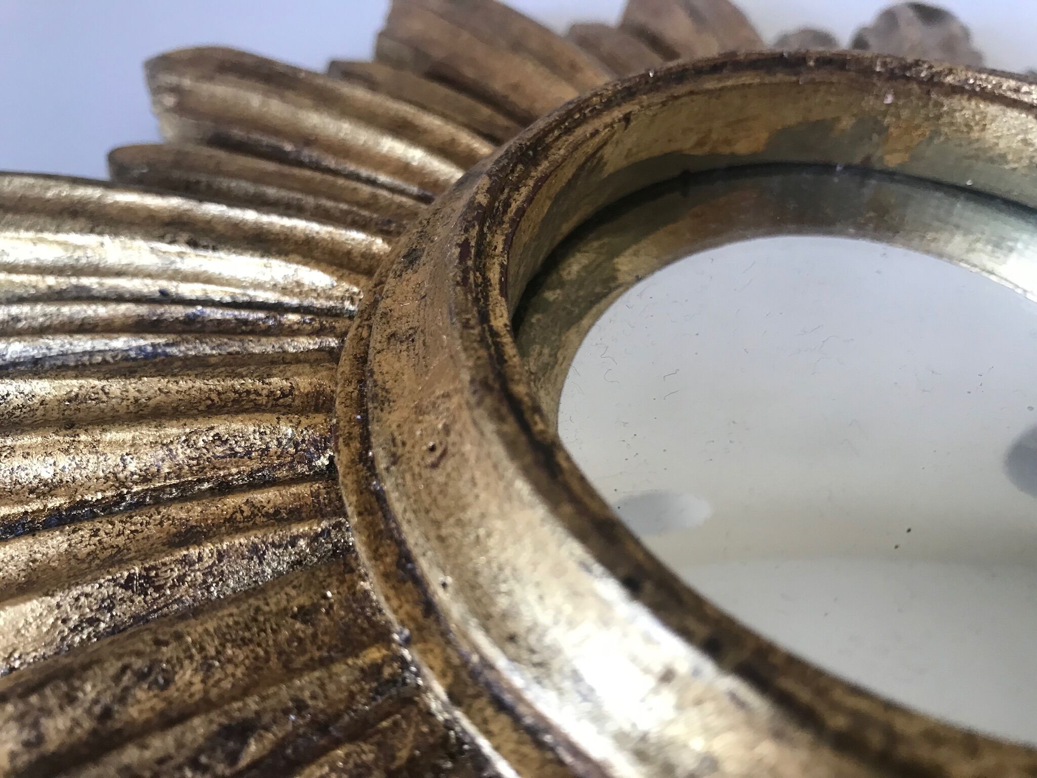 Sun mirror with domed mirror 1960  - 26x26cm