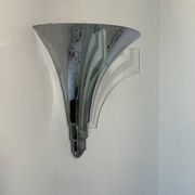Art Deco modernist wall lamp, chrome and sandblasted glass, France 1930