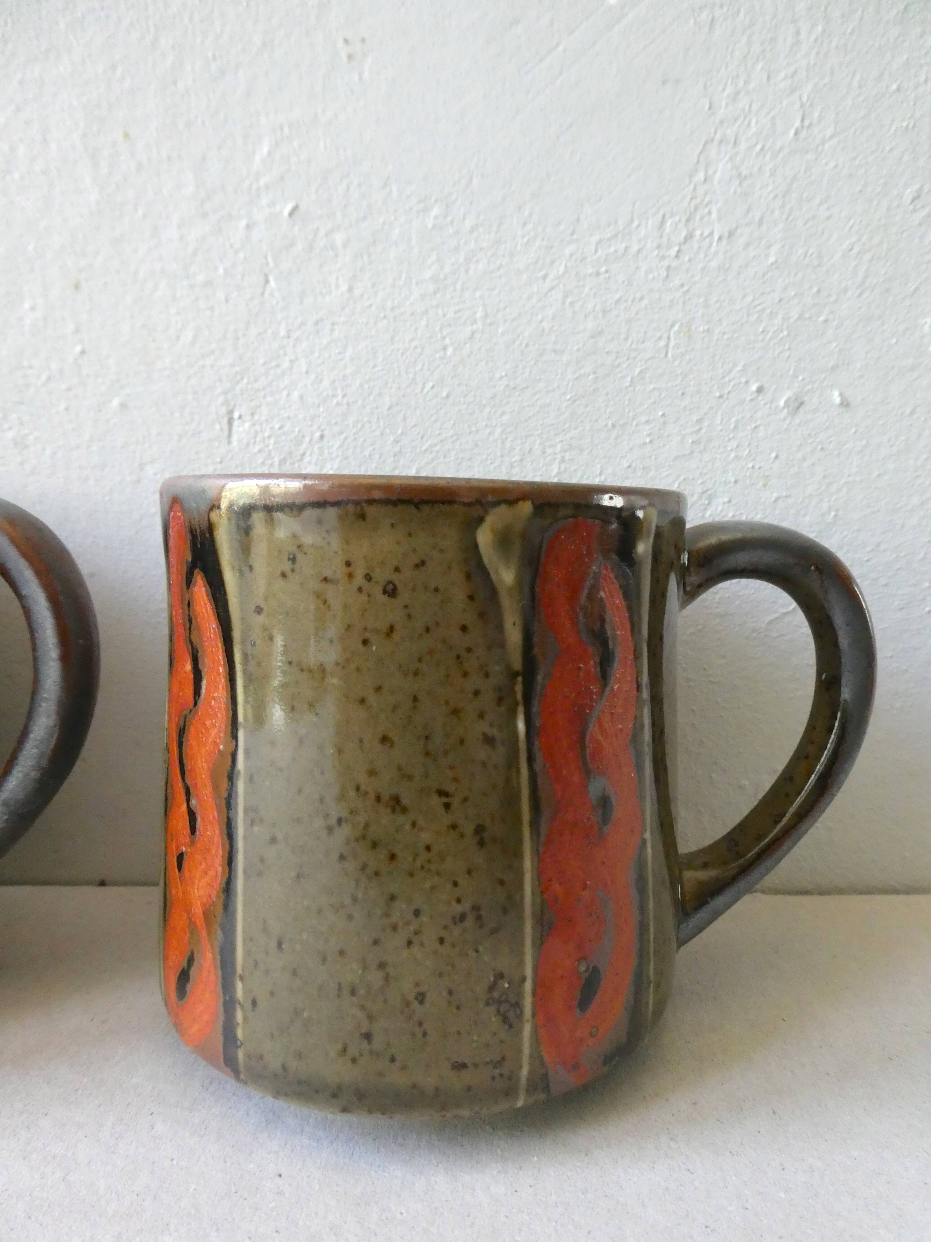 Set of 4  sandstone mugs 70 years