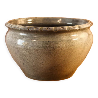Cache pot in bluish sandstone, signed