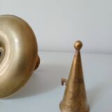 Set of 2 brass cellar rat candlesticks