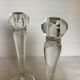 Pair large glass candle holders