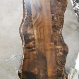 Table basse en bois brutaliste, primitive