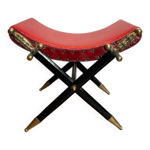 Tabouret curule de style - cuir