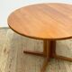 Extendable round mid century teak dining table, 1950s, Denmark