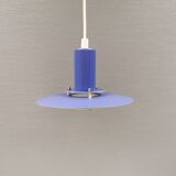 A blue minimalist hanging lamp from Lyfa Denmark 1980s.