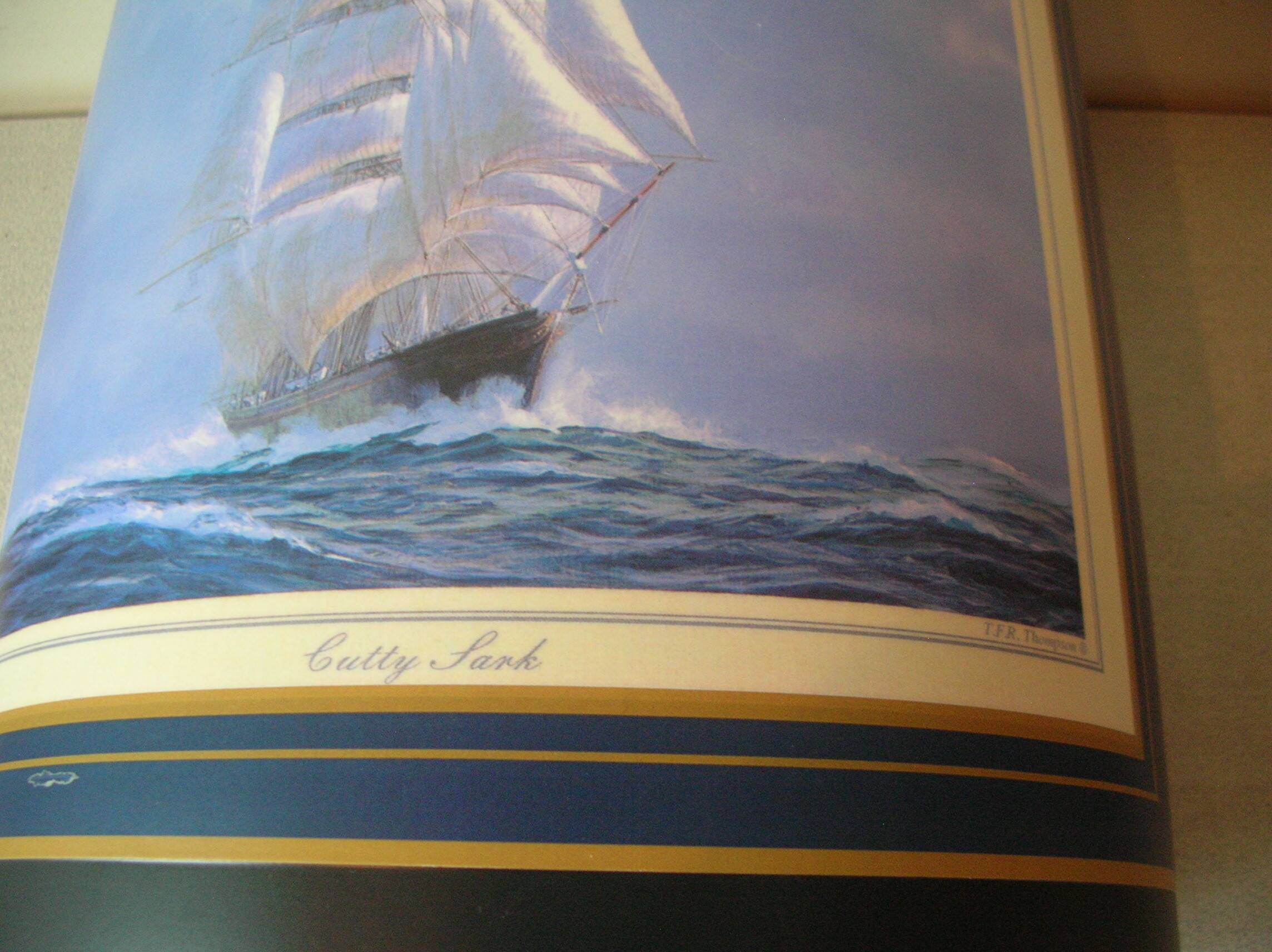 Metal wastebasket decor three poles Cutty Sark retro office trash can