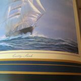 Metal wastebasket decor three poles Cutty Sark retro office trash can