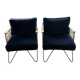 Set of two Croisette armchairs in velvet by the brand Honoré.