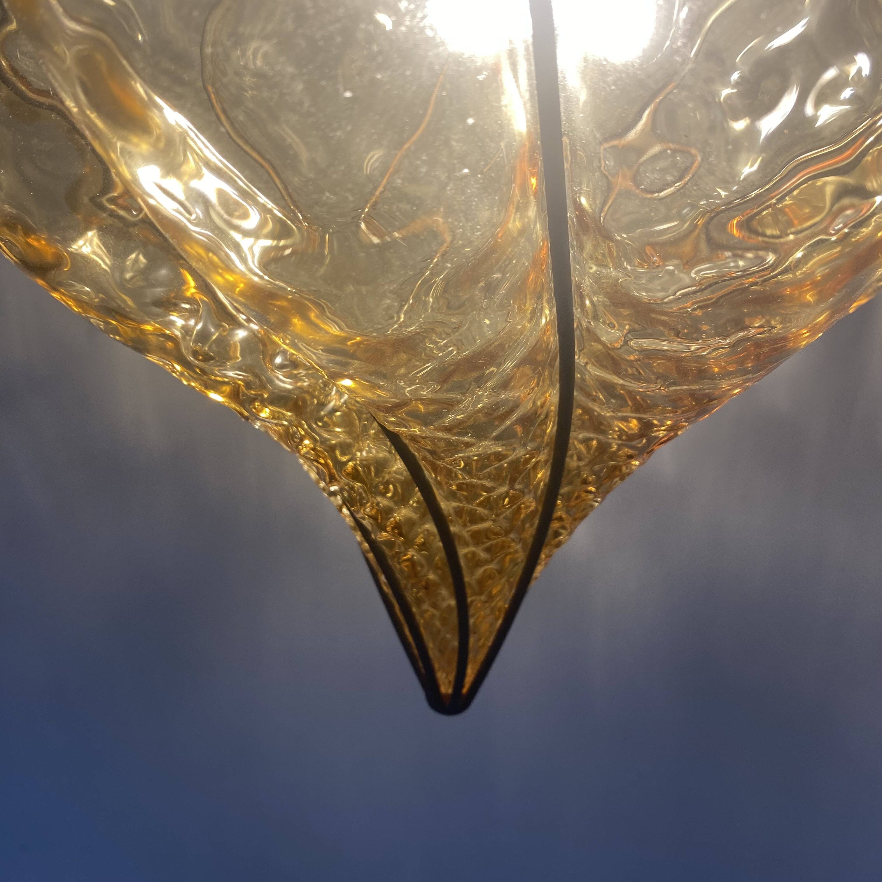 Amber Murano Glass Venetian Lantern Pendant