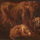 Italian painting from the 17th century, landscape with grazing animals