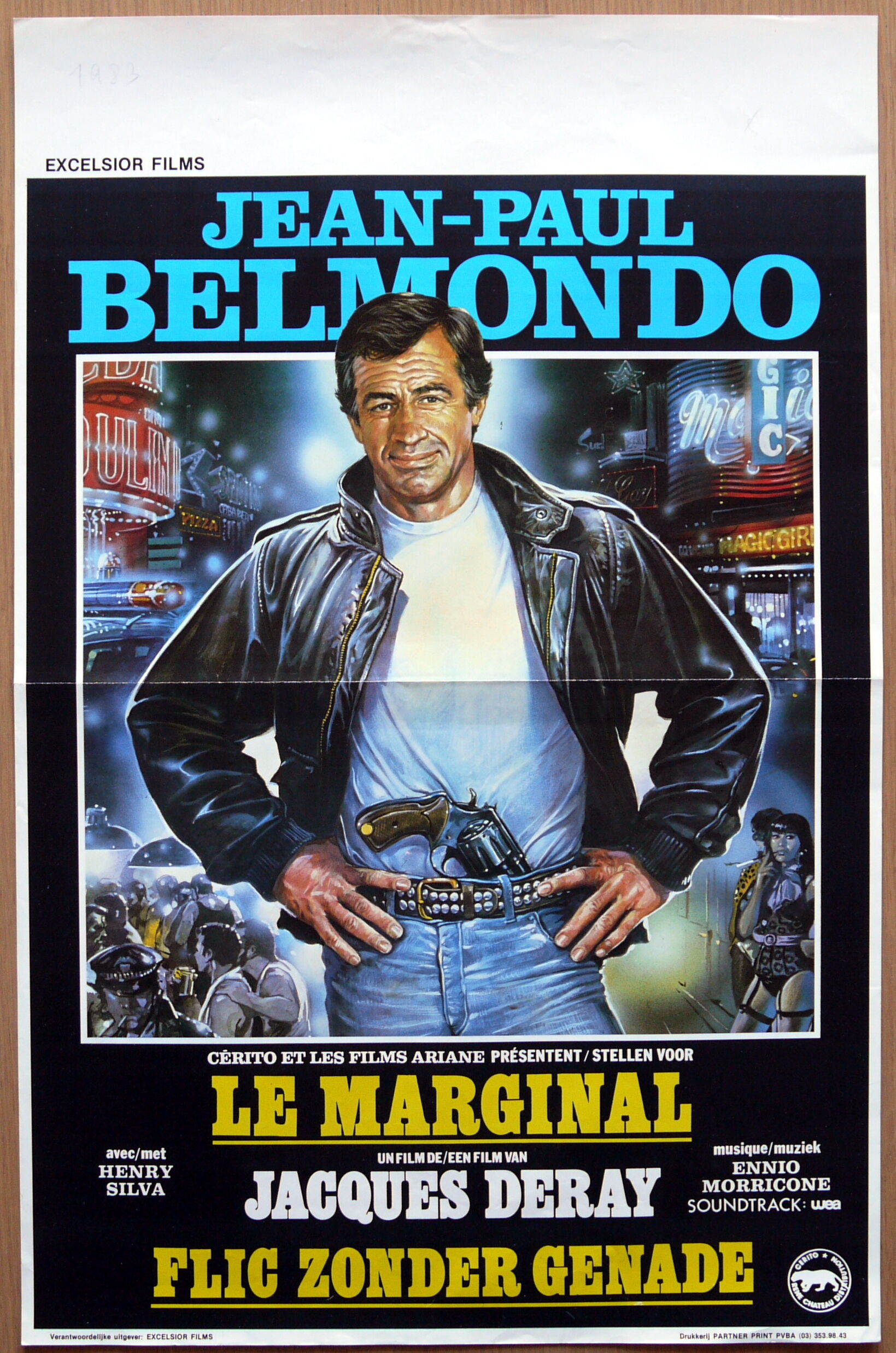 Original cinema poster "le marginal" jean-paul belmondo