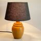 Lampe bois massif et tissu vintage