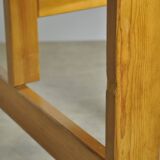 Vintage scandinavian pine drop-leaf dining table, edvin helseth, norway 70s