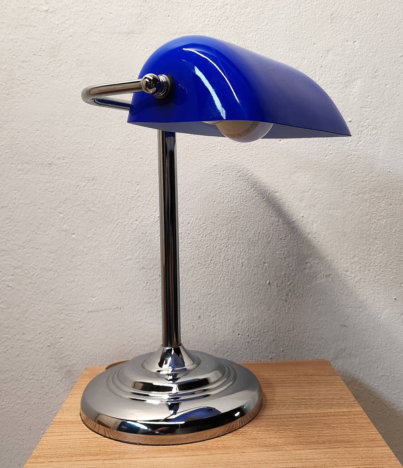 Blue banker's lamp