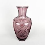 Bohemian Hand Cut Glass Vase, 1970s