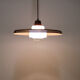 Copper milk glass & teak hanging lamp bent karlby for lyfa
