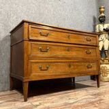 Louis XVI period mahogany and copper reed chest of drawers circa 1780