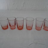6 small glasses old pink verrine alcohol
