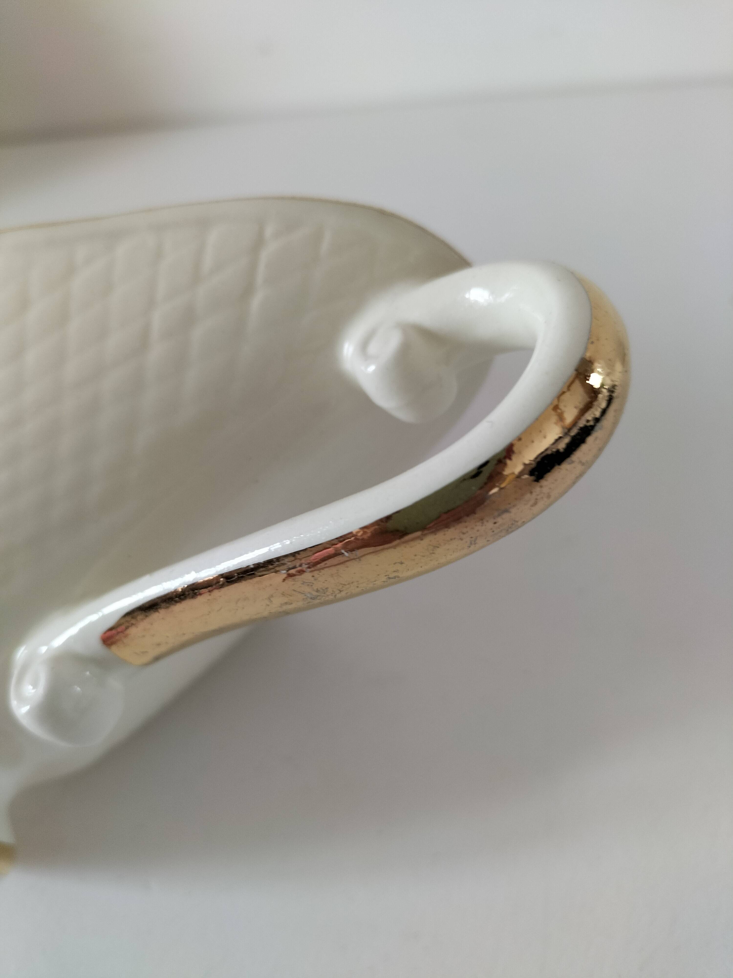 Sauceboat Salins France stylised floral decoration