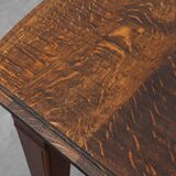 Oak Art Deco dining table with carved frieze, France 1920s