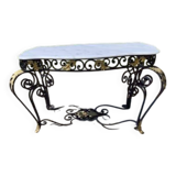 19th-century butcher's table made of wrought iron and twisted.