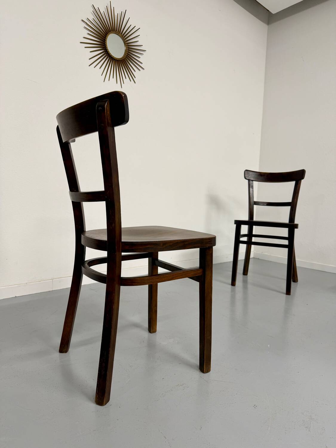 Lot de 4 chaises de bistrot thonet années 50 vintage bois