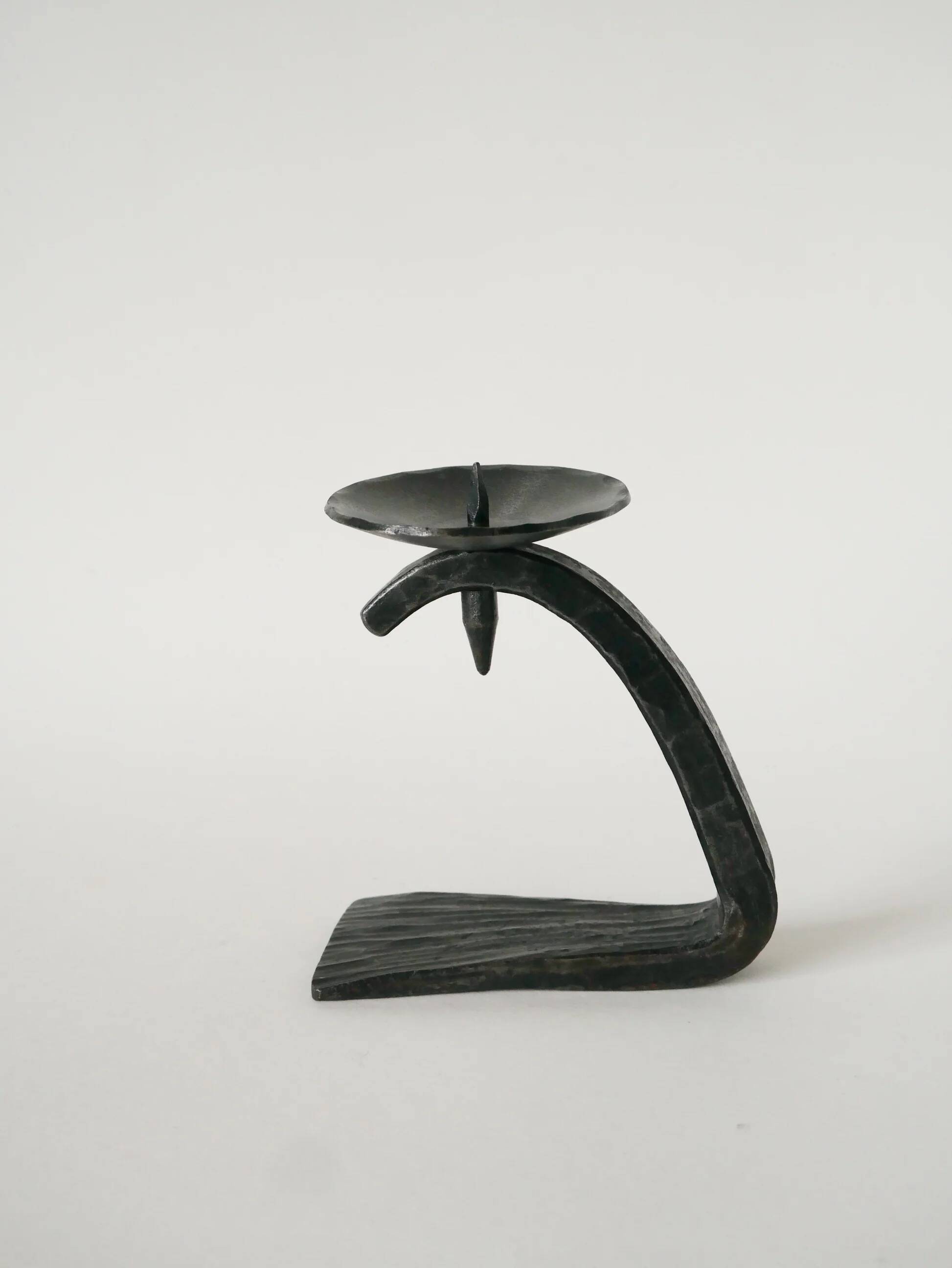 Wrought iron candlestick, brutalist, 1940