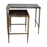 Bronze and eglomised glass nesting tables
